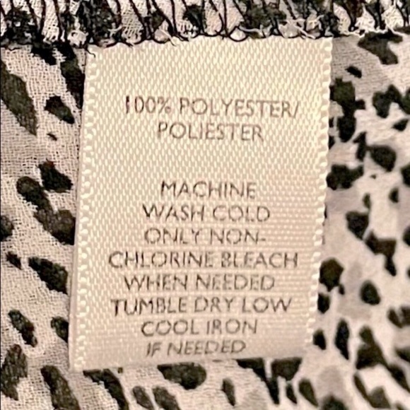 Ann Taylor LOFT Black Gray White Leopard Cheetah Speck Cap Sleeve Blouse - SP - Picture 4 of 4